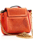 Suede Crystal Studded Micro La Medusa Bag Orange