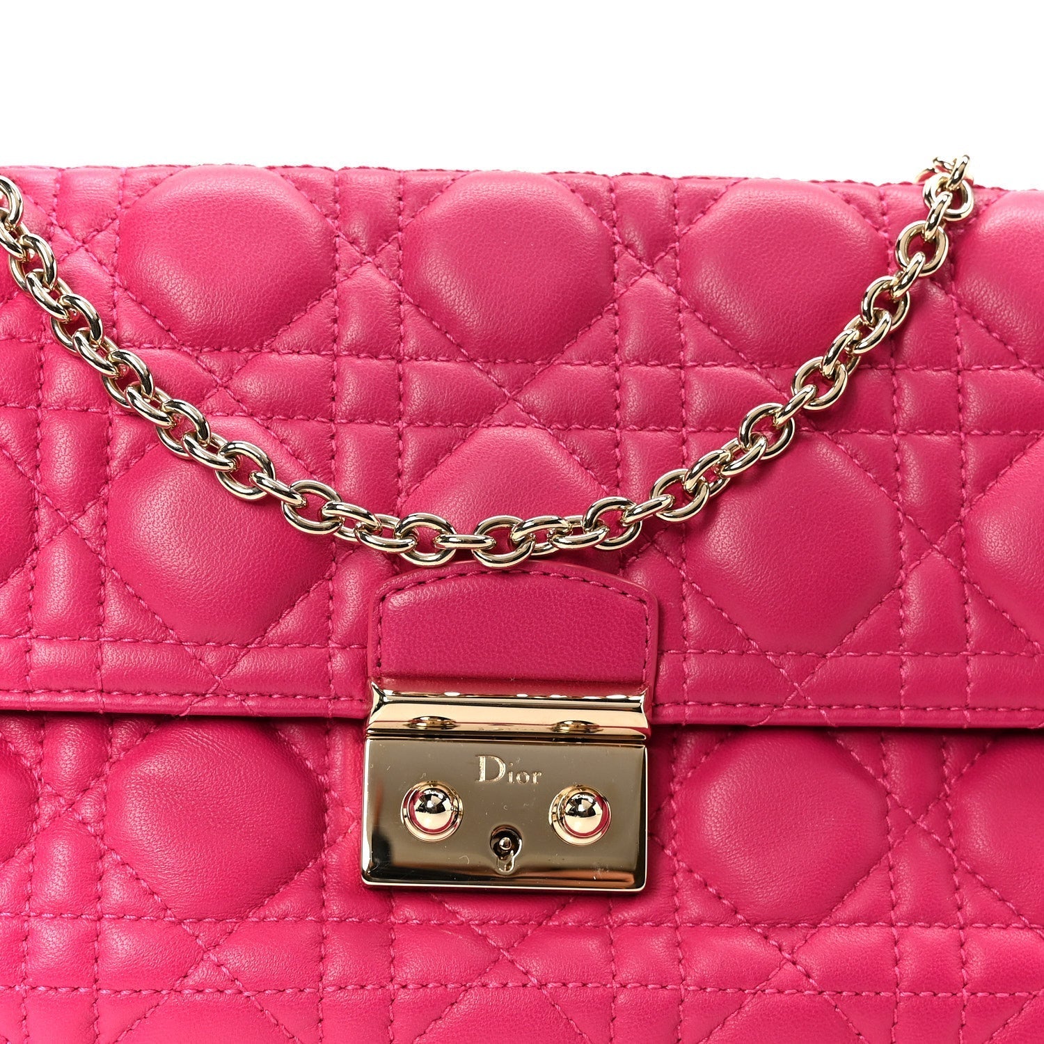 Lambskin Cannage Miss D1OR Promenade Pouch Fuchsia