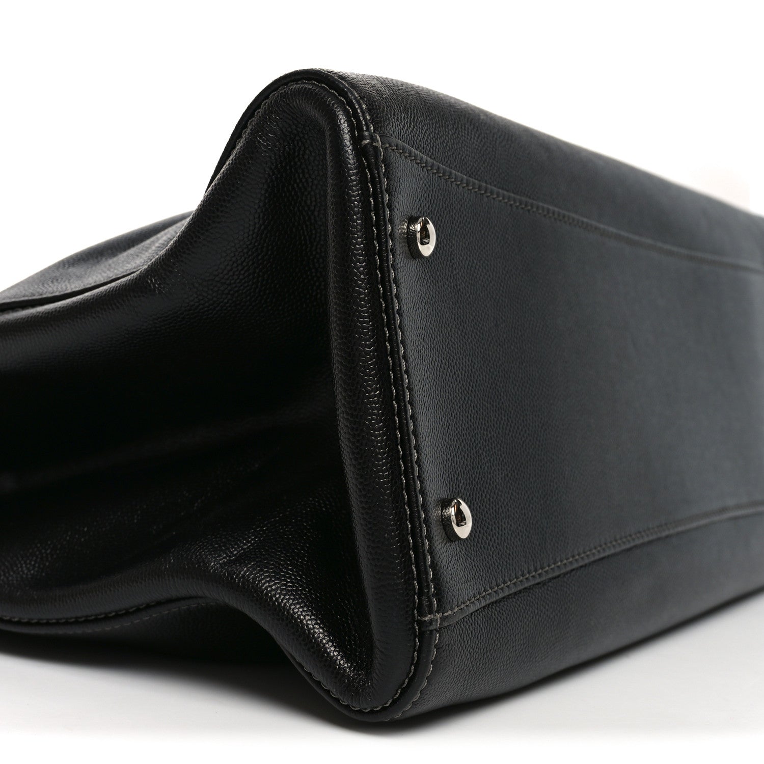 Caviar Medium Cerf Executive Shopper Tote Black