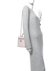 Lambskin Quilted Trendy Vanity Case Lilac