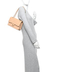 Caviar Quilted Medium Double Flap Beige Clair