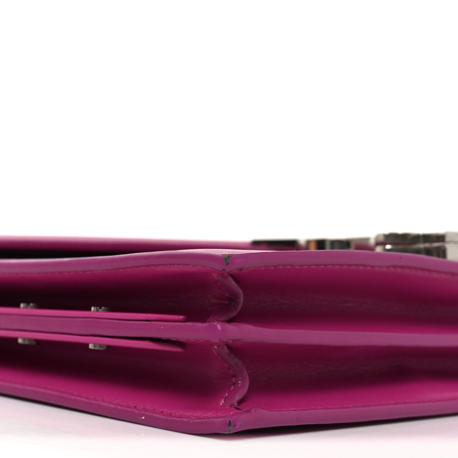 Smooth Calfskin Monogram Cassandra Clasp Bag Electric Fuchsia