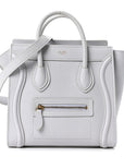 Drummed Calfskin Nano Luggage Pearl Blue
