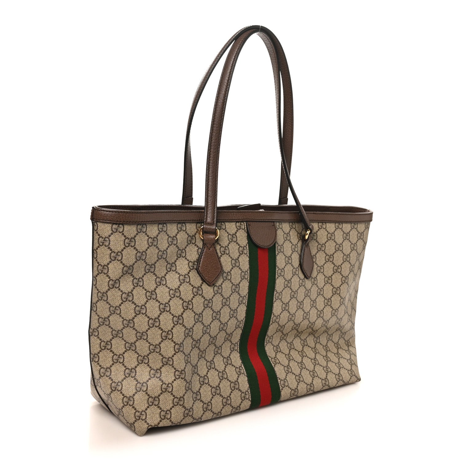 GG Supreme Monogram Medium Ophidia Shopping Tote Brown