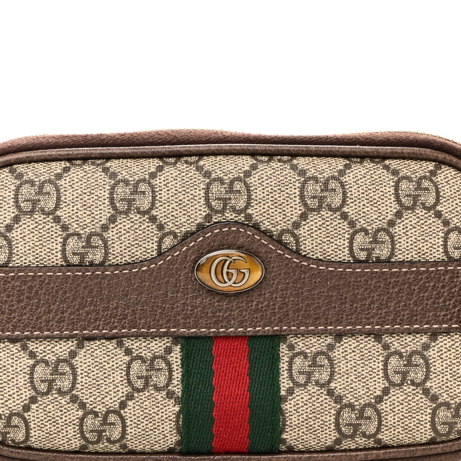 GG Supreme Monogram Ophidia Belted iPhone Case 85 34 Dark Brown