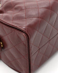 Caviar Quilted Small CHNL 25 Handbag Burgundy