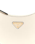 Soft Calfskin Small Arque Shoulder Bag White