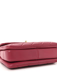 Lambskin Quilted Small Trendy CC Flap Dual Handle Bag Dark Pink