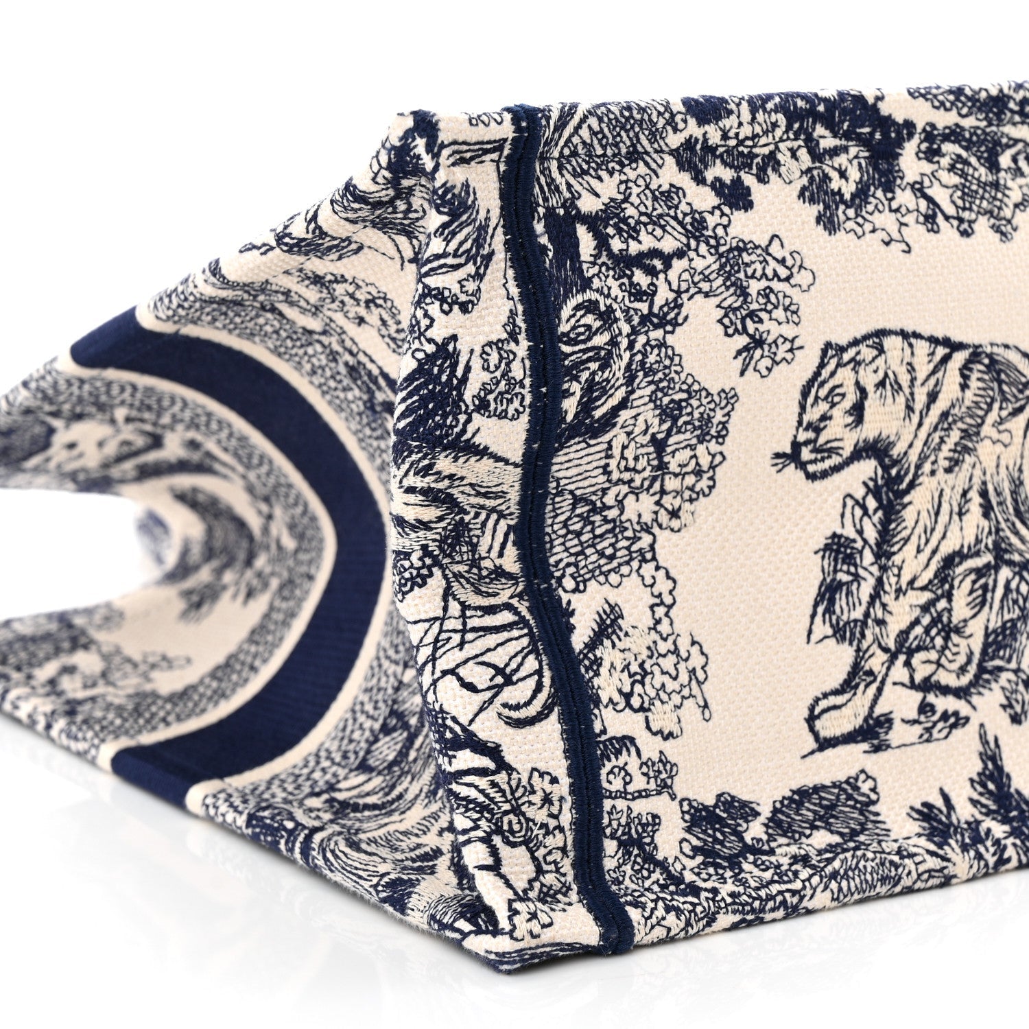 Canvas Embroidered Medium D1ORiviera Toile De Jouy Book Tote Blue