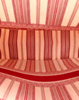 Canvas Embroidered Mykonos Large Striped Book Tote Red