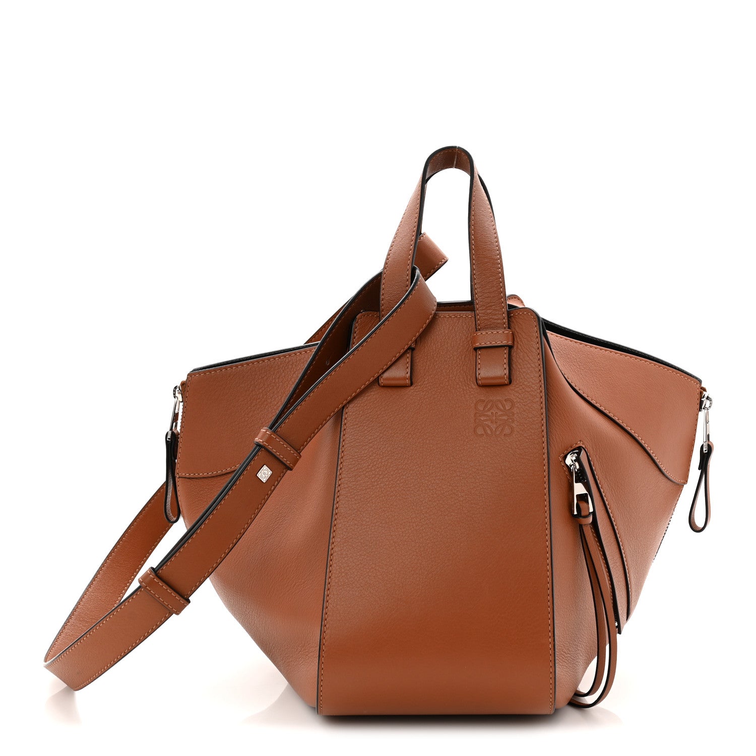 Calfskin Small Hammock Shoulder Bag Tan