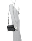 Coated Canvas La Greca Signature  Black Gray