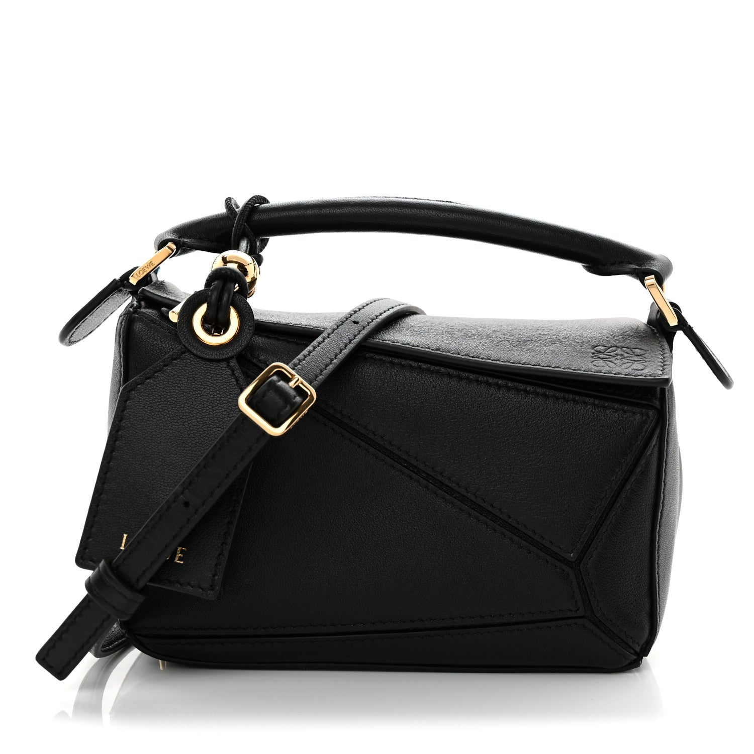 Nappa Lambskin Featherlight Mini Puzzle Bag Black