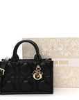 Calfskin Macrocannage Mini Book Tote Black