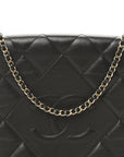 Lambskin Quilted Large Diamond CC Flap Black