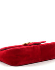 Velvet Matelasse Mini GG Marmont Shoulder Bag Hibiscus Red