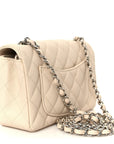 Caviar Quilted Mini Rectangular Flap Light Beige