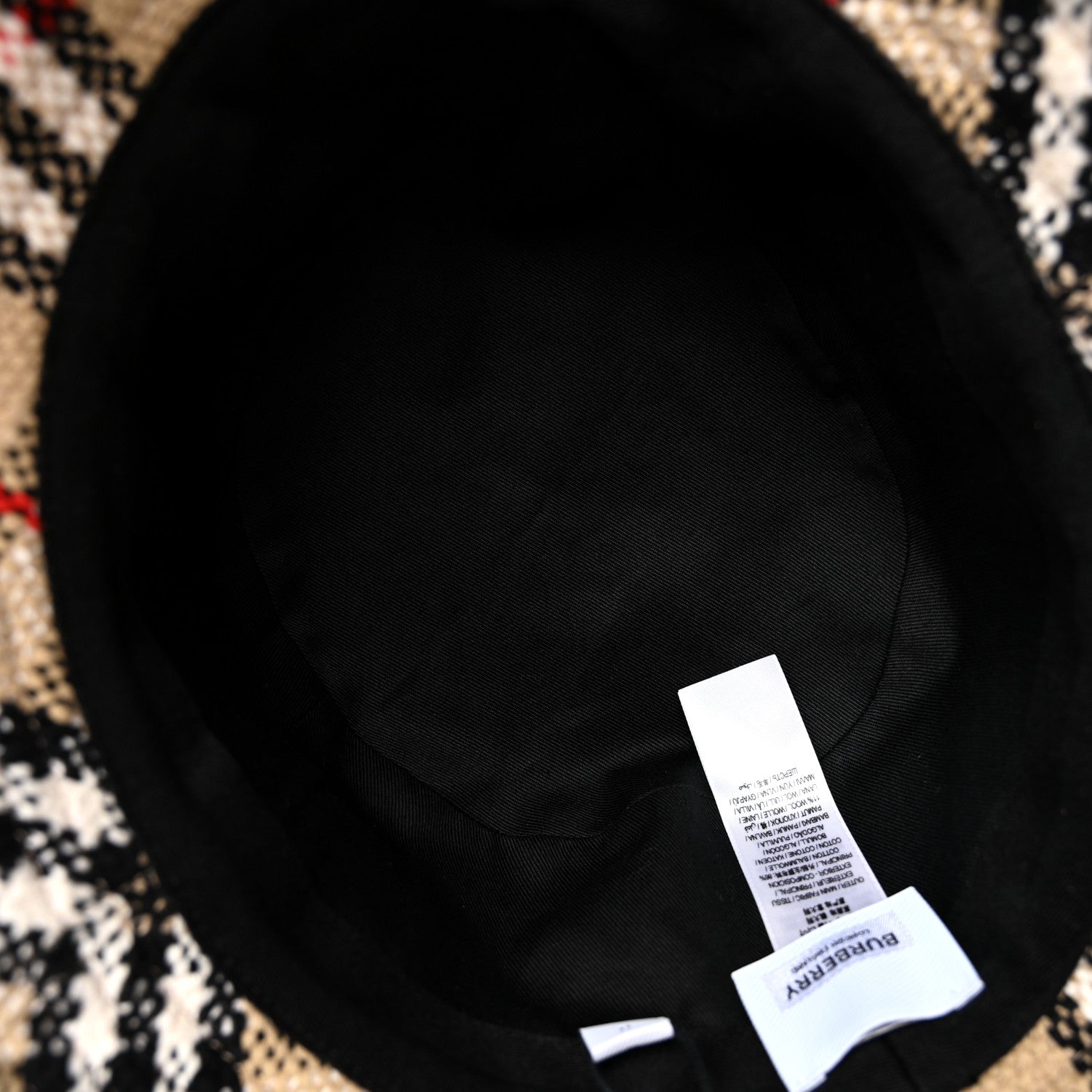 Tweed Check Bucket Hat M Archive Beige