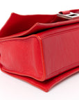 Arena Calfskin Small Crush Chain Bag Tomato Red