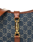 New Denim GG Monogram Calfskin Small Jackie 1961 Hobo Blue Tea Cuir