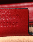 Vintage Effect Calfskin Matelasse Diagonal Small Torchon GG Marmont Shoulder Bag Black Romantic Cherry