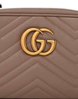 Calfskin Matelasse Small GG Marmont Chain Shoulder Bag Porcelain Rose