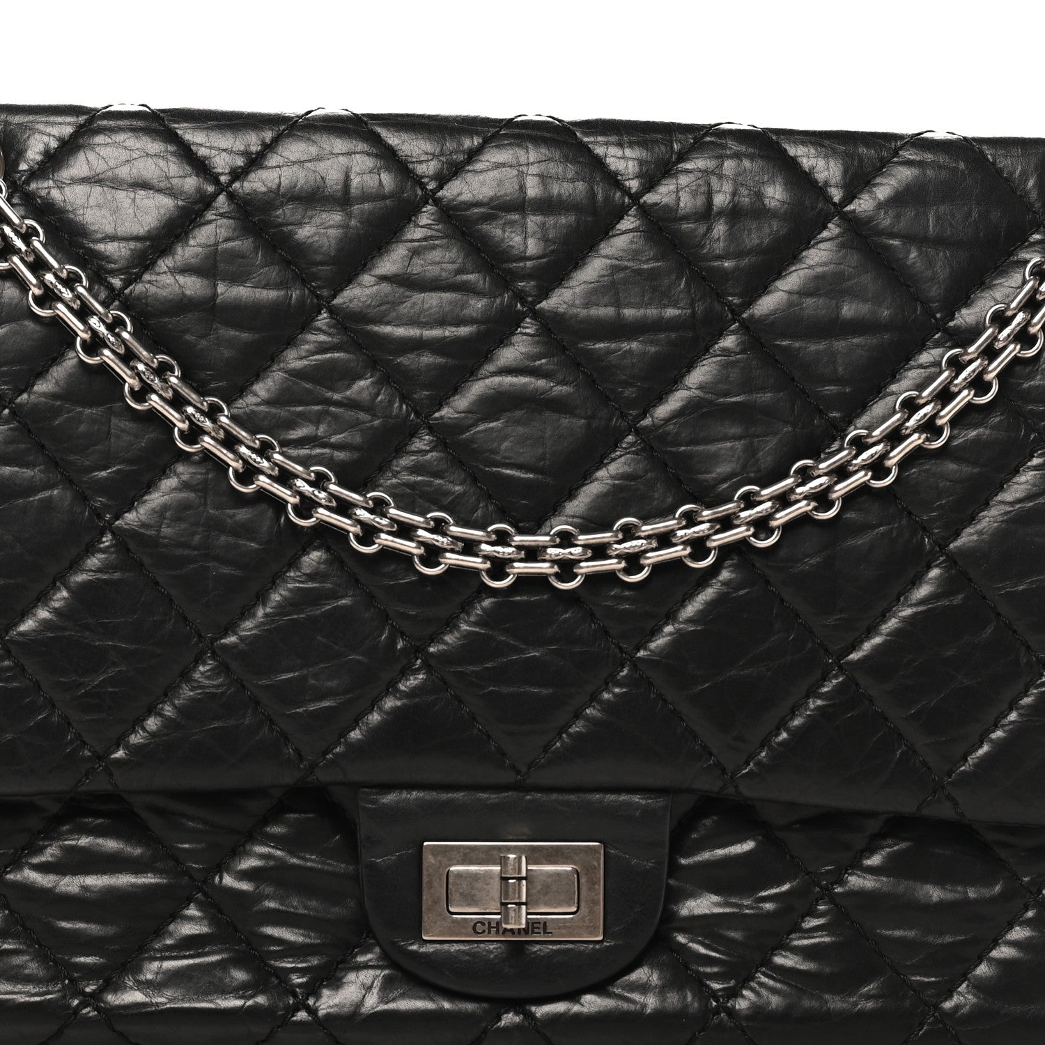 Aged Calfskin Quilted 2.55 Reissue 226 Flap Black