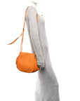 Nappa Intrecciato Drawstring Messenger Flap Orange