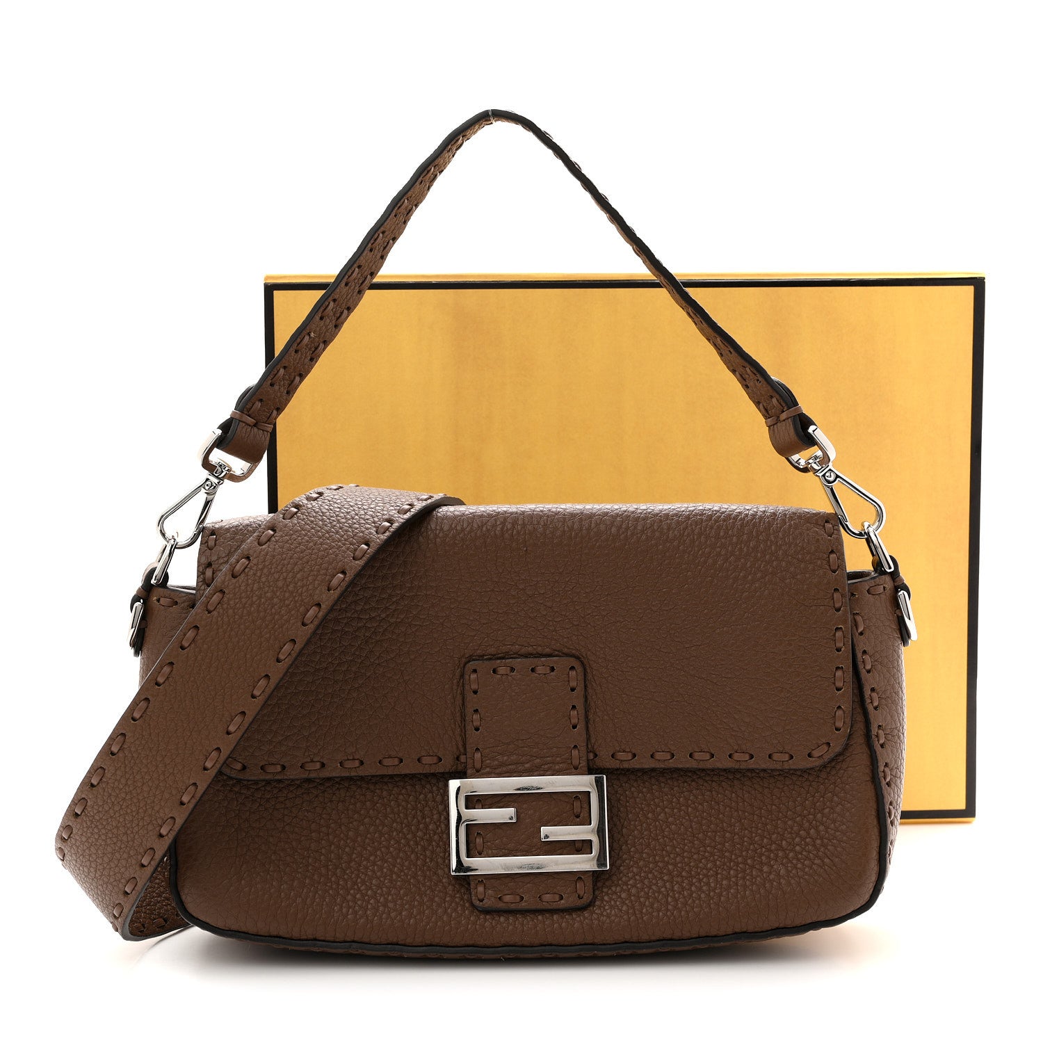 Cuoio Roma Sellerissima Nappa Sintetica Tape Stitch Baguette Fettuccia