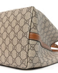 GG Supreme Monogram Emblem Large Tote Bag Beige Dark Brown