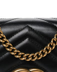 Calfskin Matelasse GG Marmont Chain Wallet Black