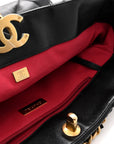 Lambskin Quilted CHNL 19 East West Shopping Bag Black