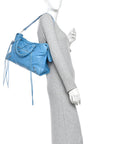 Agneau Classic Silver Hardware City Bleu Azur Clair
