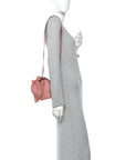 Calfskin Shearling Small Bunny Shoulder Bag Peach Bloom
