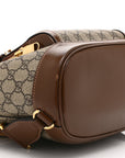 GG Supreme Monogram Azalea Calfskin Retro Interlocking G Buckle Backpack Beige Ebony Brown Sugar