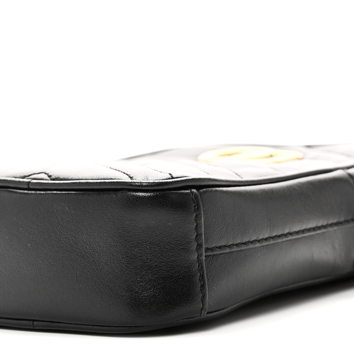 Calfskin Matelasse Mini GG Marmont Crossbody Bag Black
