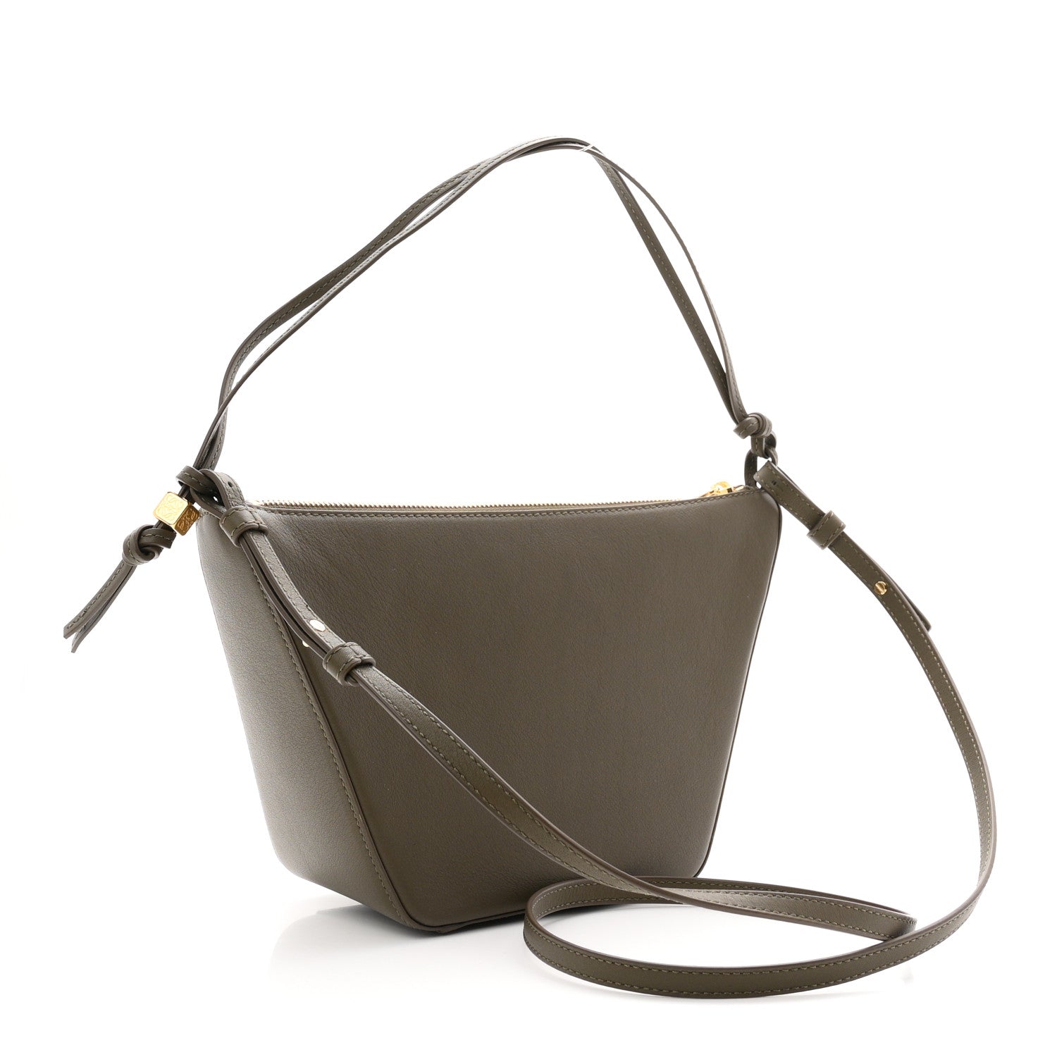 Calfskin Mini Hammock Hobo Vintage Khaki