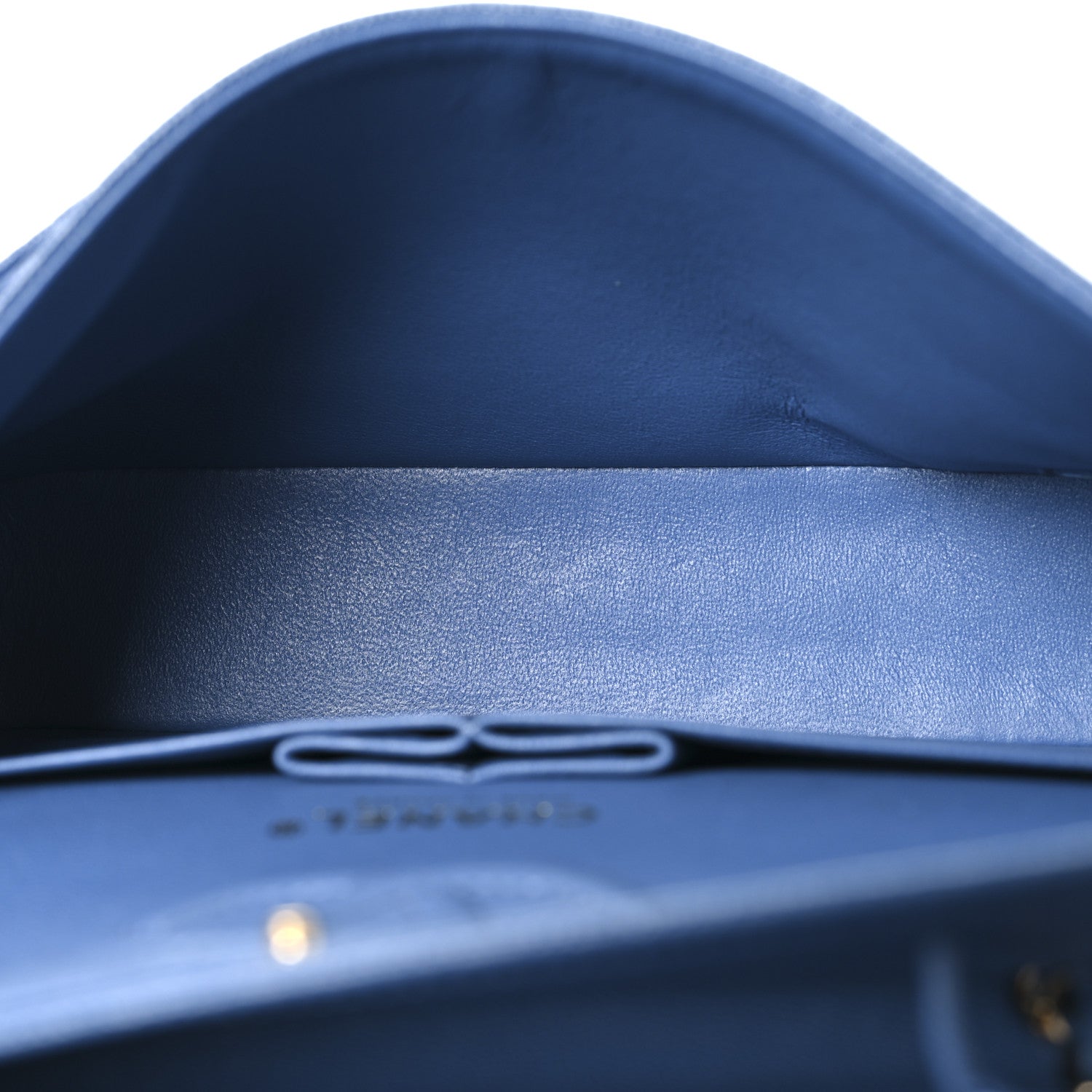 Caviar Quilted Small Double Flap Blue