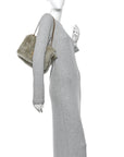 Shearling Calfskin Medium Reversible Monogram Kate Satchel Grey