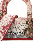 Canvas Embroidered Medium D1ORamour D-Royaume Lady D-Lite Red Multicolor