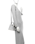 Crystal Vitello Laminato FF Petite Peekaboo I SEE U Satchel Crystal Argento