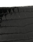 Shiny Alligator Monochrome Constance Long Wallet Black