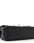 Lambskin Quilted Mini Rectangular Flap Black