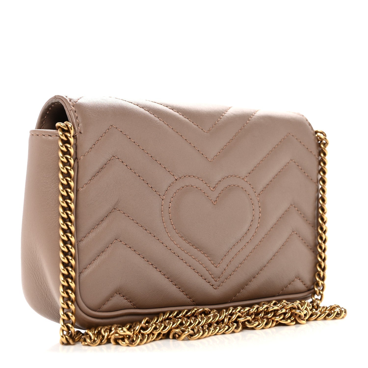 Calfskin Matelasse Super Mini GG Marmont Shoulder Bag Porcelain Rose