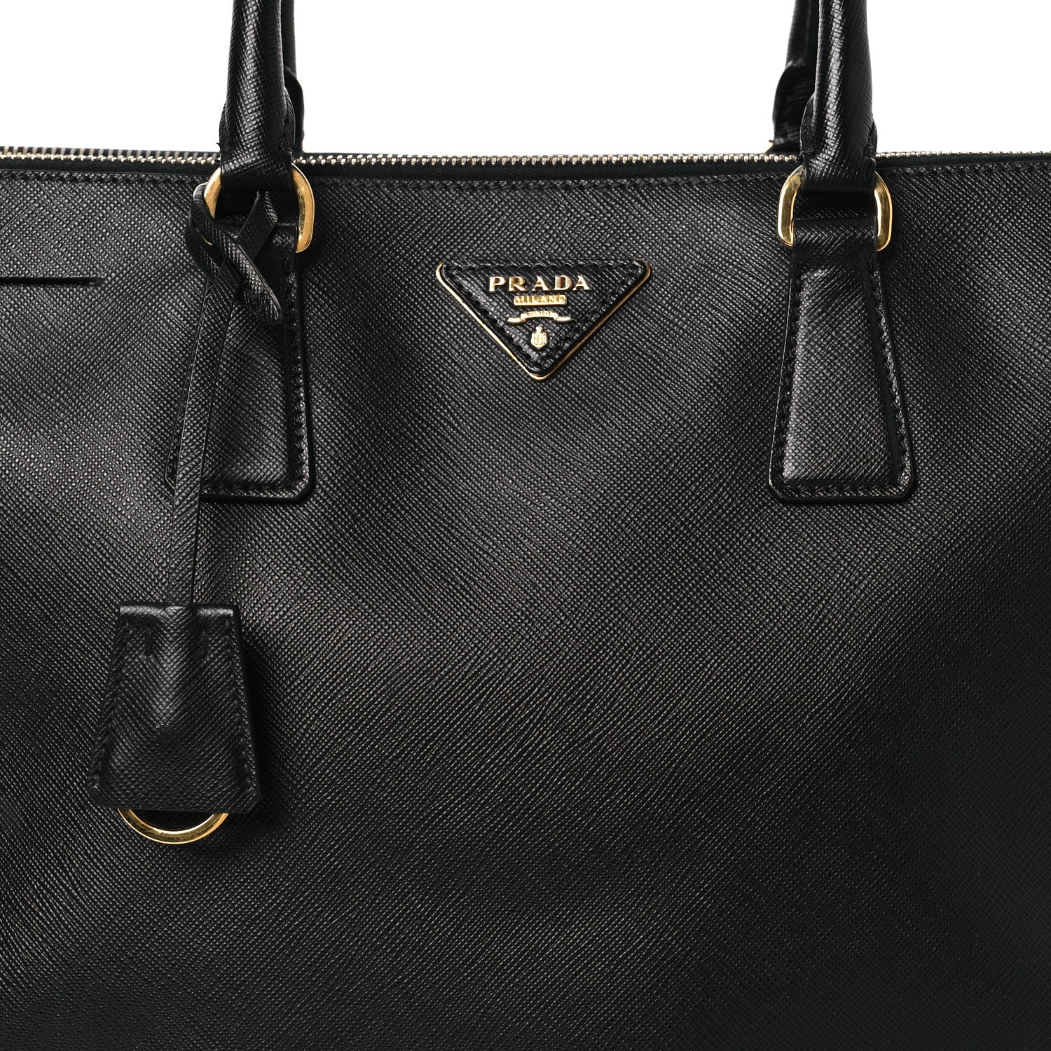 Saffiano Large Galleria Double Zip Tote Black
