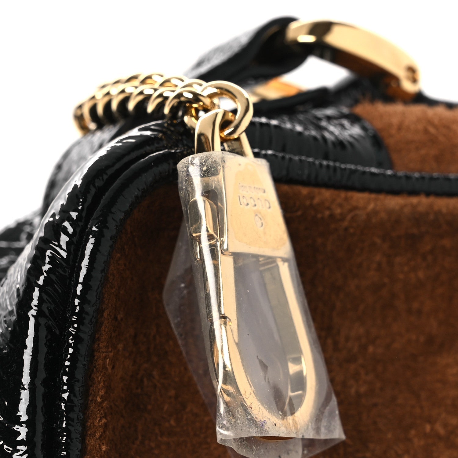 Suede Patent Web Mini Ophidia Shoulder Bag Nocciola Black
