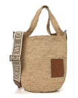 Raffia Mini Slit Tote Bag Natural Tan