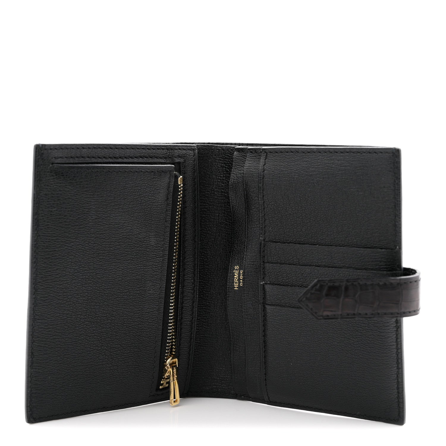 Matte Alligator Bearn Compact Wallet Black