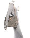 Suede Quilted Medium CHNL 25 Handbag Dark Grey