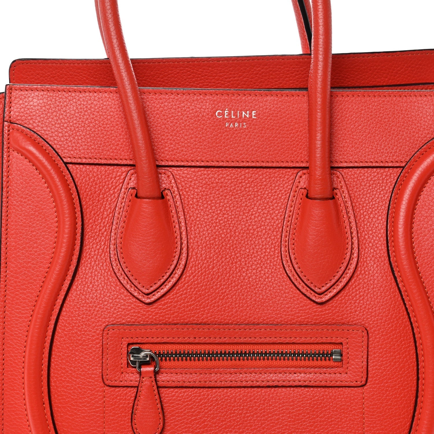 Drummed Calfskin Micro Luggage Vermillion